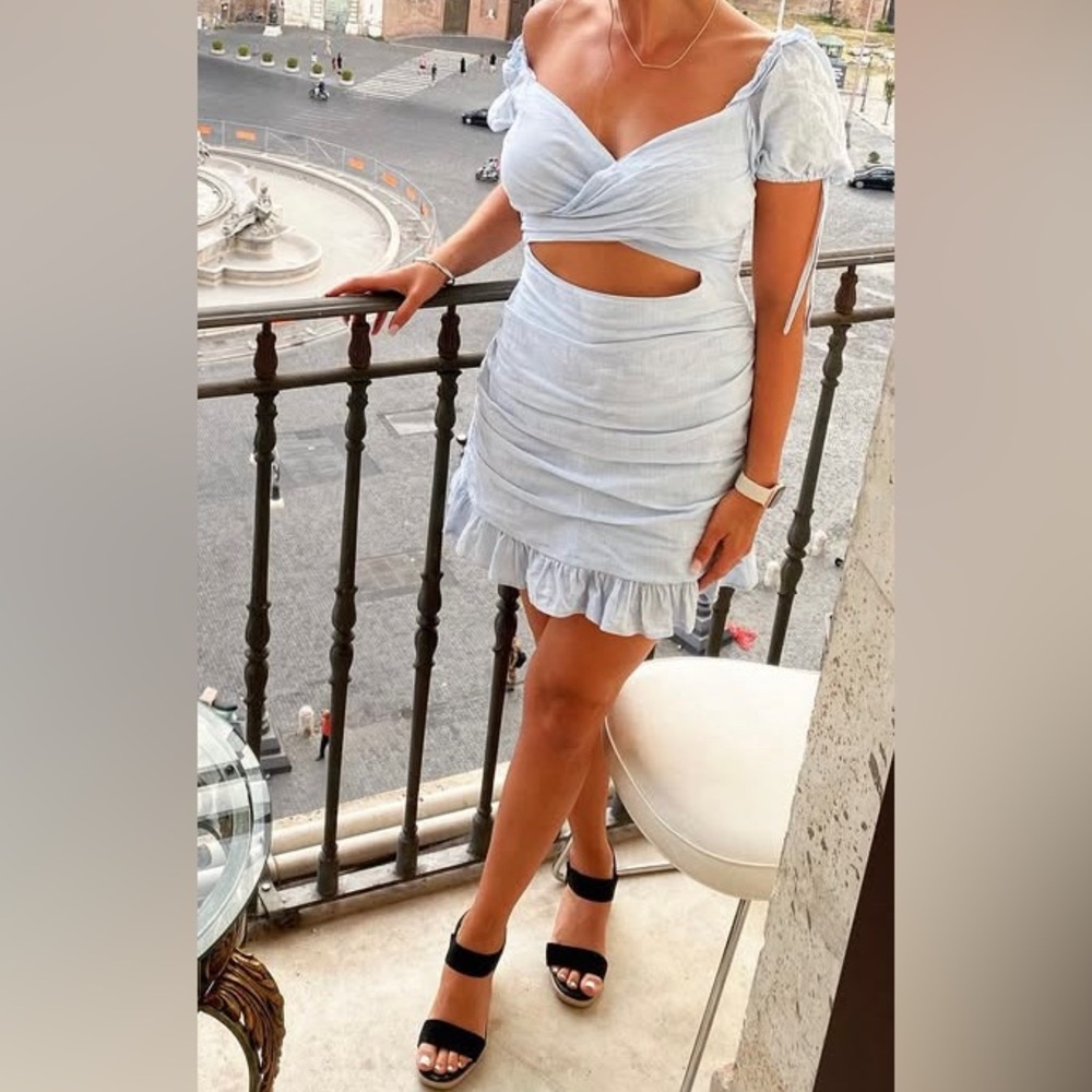 SHEIN Blue Cut Out Mini Dresss